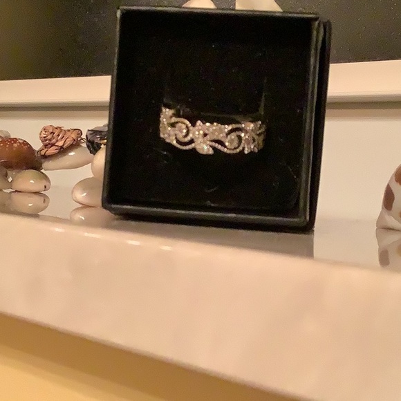 Ring silver with costume white CZ wedding look 6 - Picture 3 of 7